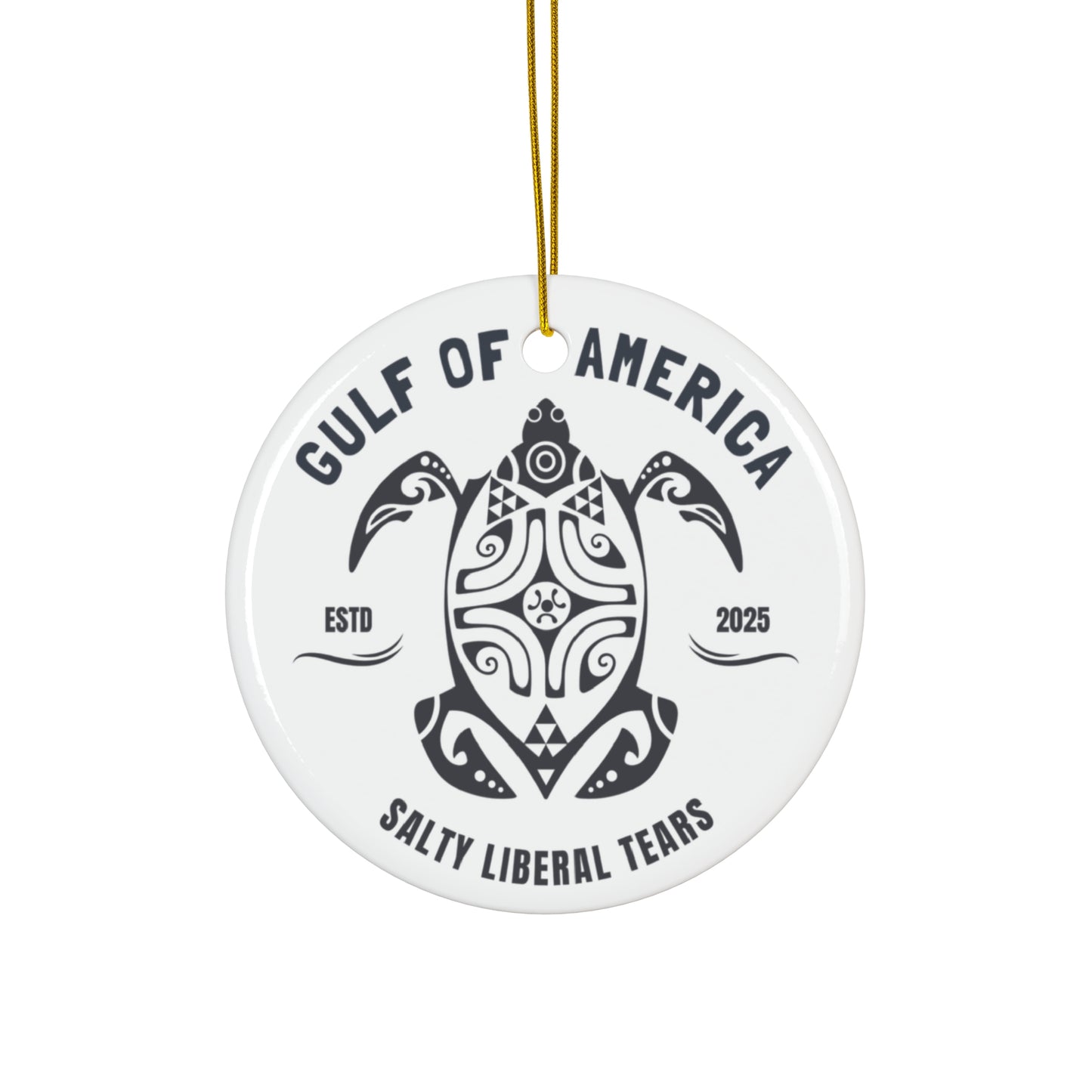 Gulf of America 2025 Vintage Turtle Christmas Ornament