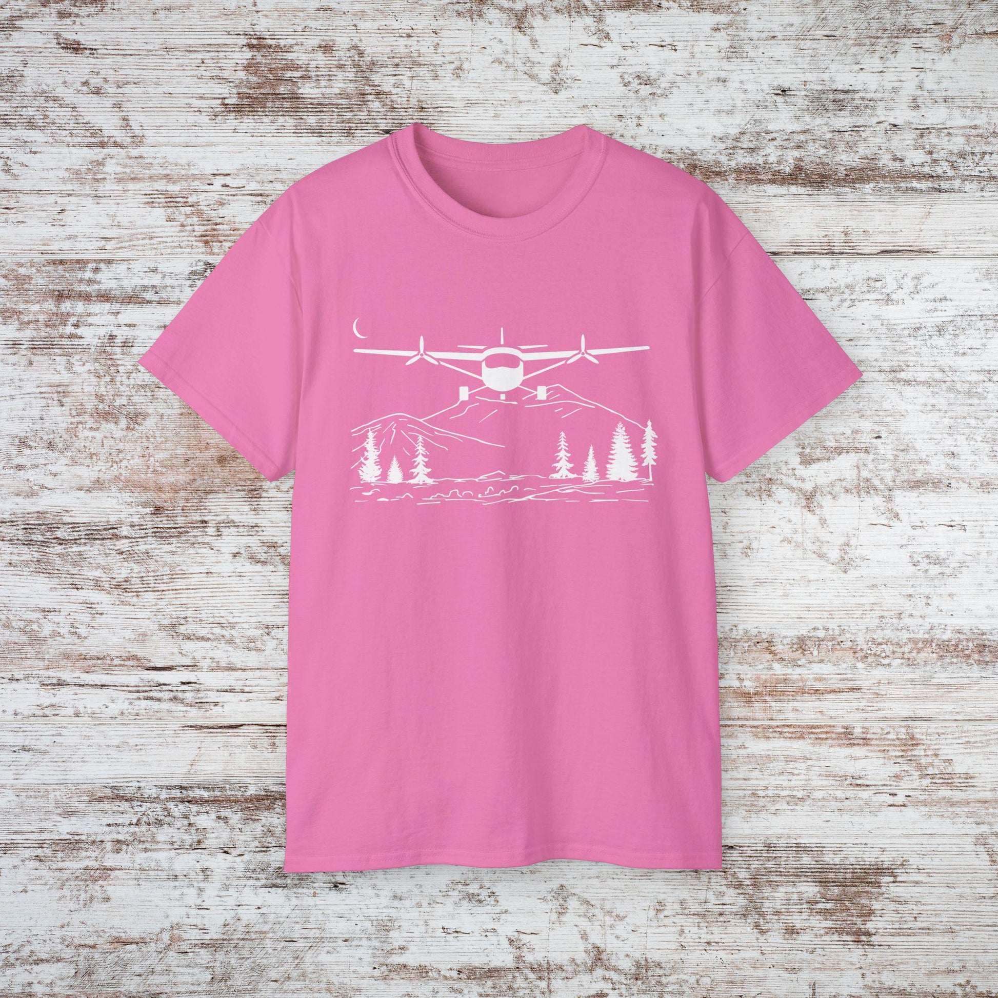 Bush Plane T-Shirt, Premium Aviation Graphic Tee, Nature Adventure Gift Azalea